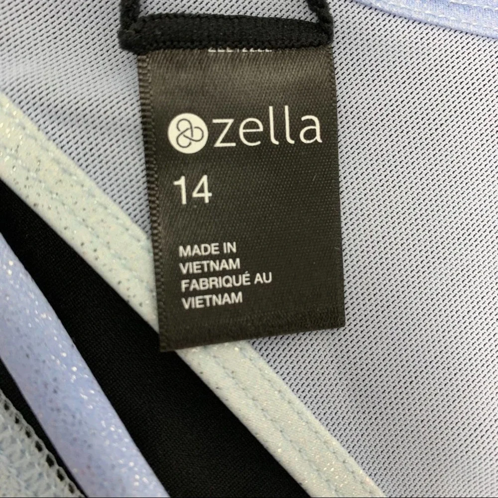 Zella‎ blue iridescent bikini top size 14